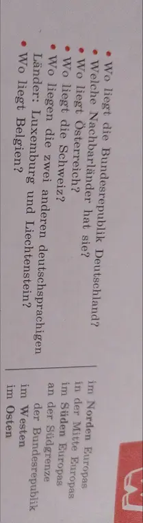 Ты можешь ответить на вопросы по немецкому языку о местоположении Германии, Австрии, Швейцарии, Люксембурга, Лихтенштейна и Бельгии?