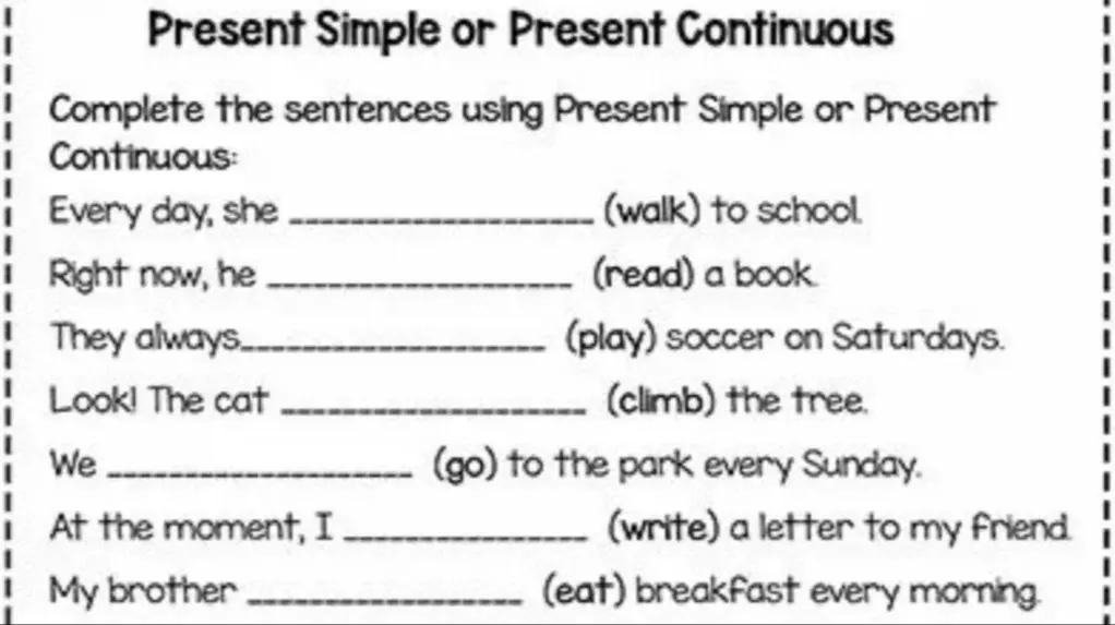 Заполни предложения, используя Present Simple или Present Continuous: Every day, she (walk) to school