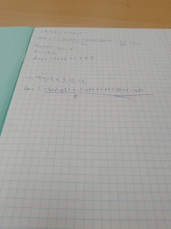 Ты просишь вычислить среднее арифметическое чисел: -3, -5, 4, -1, 0, 3, -3, -4