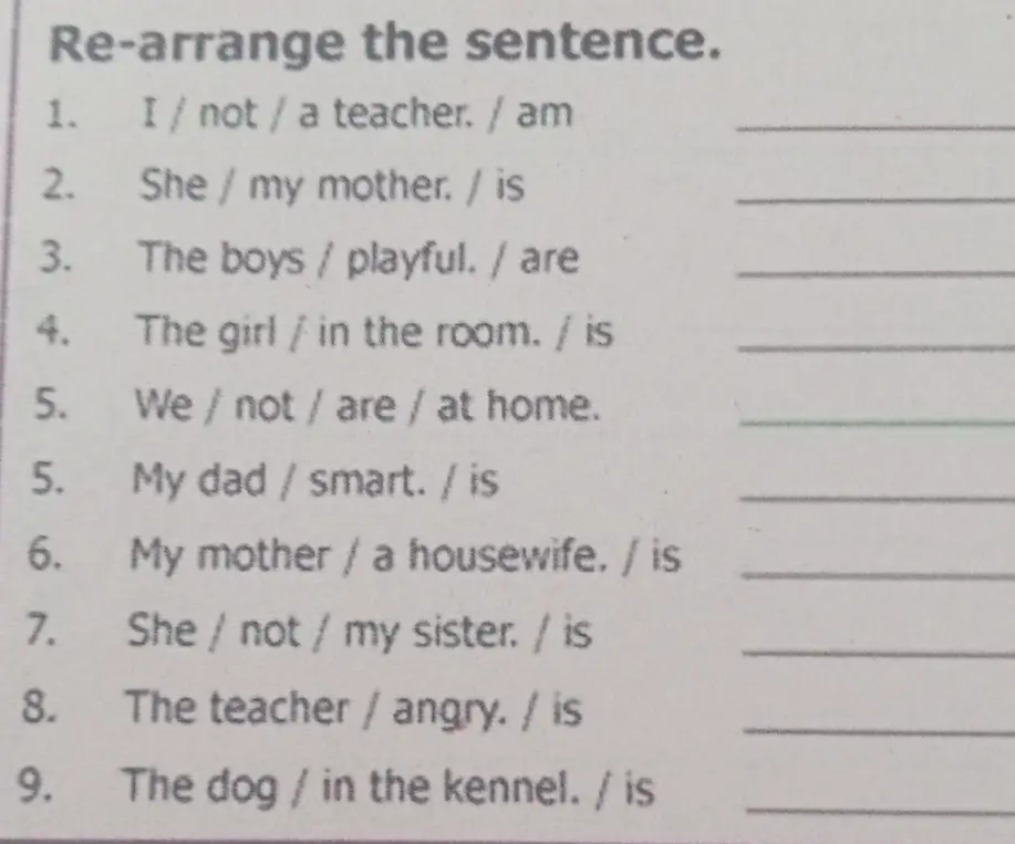 Составь предложения, используя слова: I / not / a teacher. / am