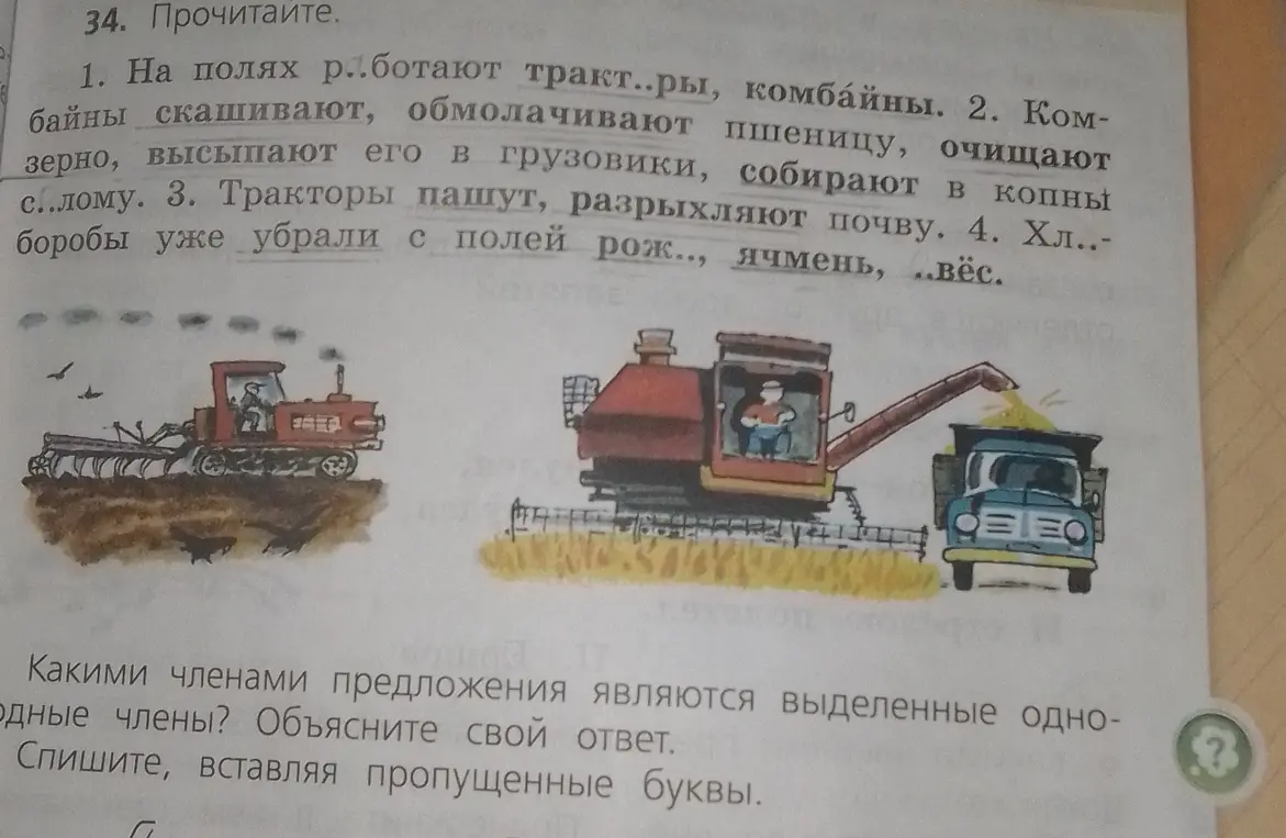 Ты просишь списать текст, вставляя пропущенные буквы и определить члены предложения.