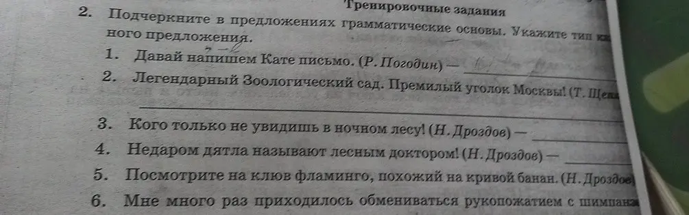 Объясни, как подчеркнуть грамматическую основу в предложении: Давай напишем Кате письмо
