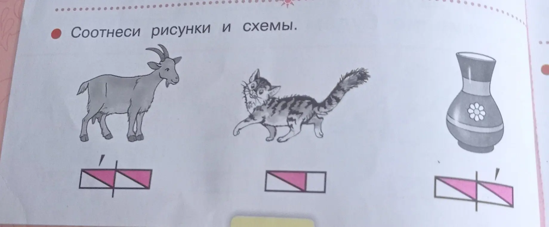 Соотнеси рисунки и схемы.