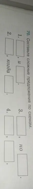 Составь сложные предложения по схемам.