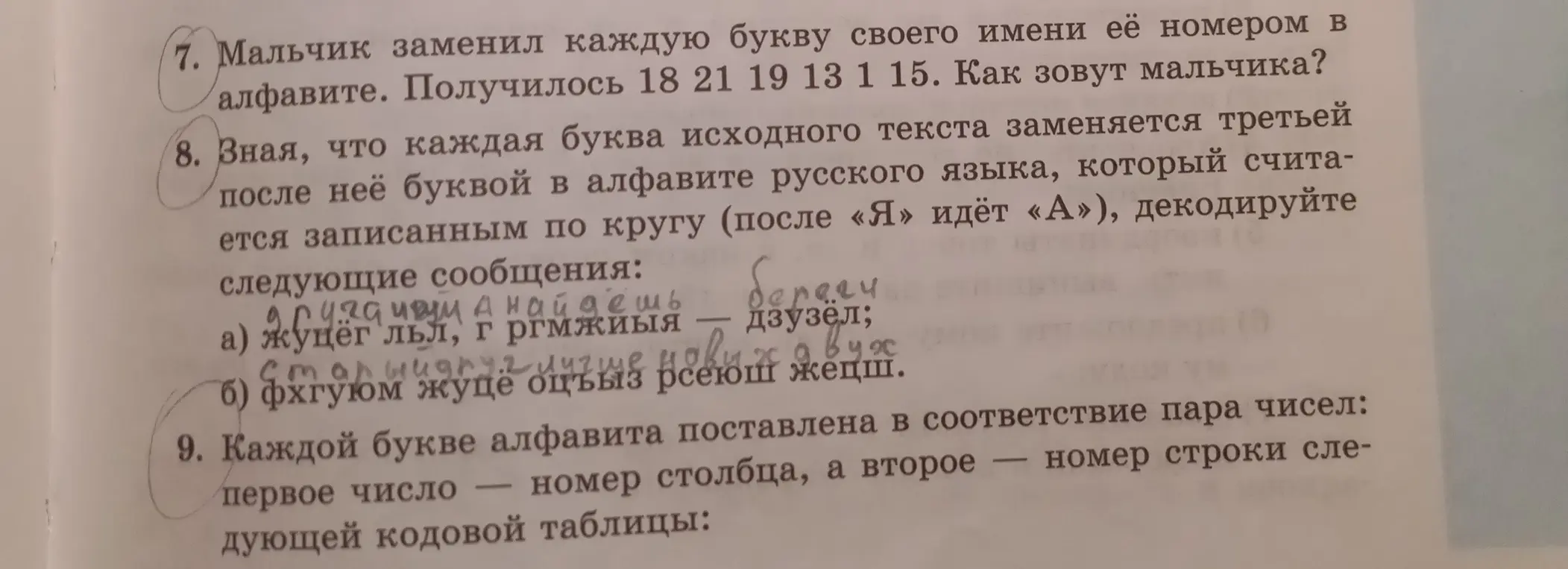 Помоги решить задачу по русскому языку, где нужно заменить каждую букву своего имени её номером в алфавите и расшифровать предложения.