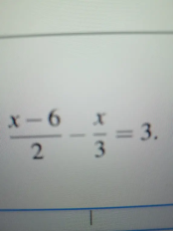 Найди корень уравнения (x-6)/2 - x/3 = 3