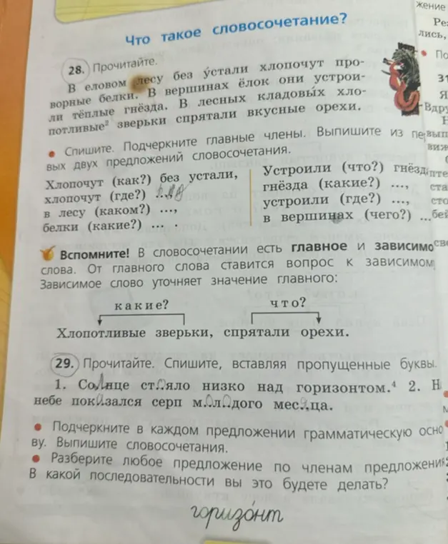 Помоги с упражнением 28 и 29 по русскому языку