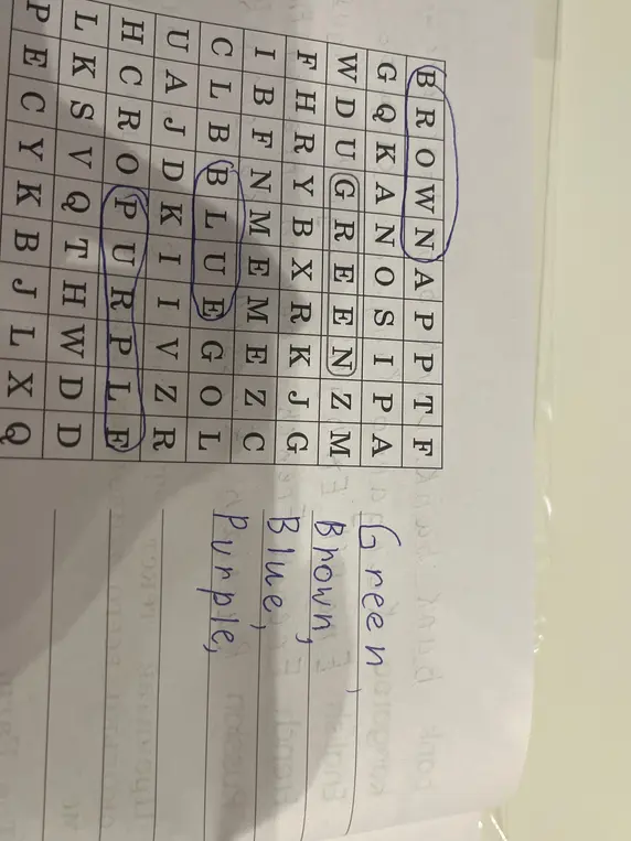Помоги найти ответы в word search на картинке