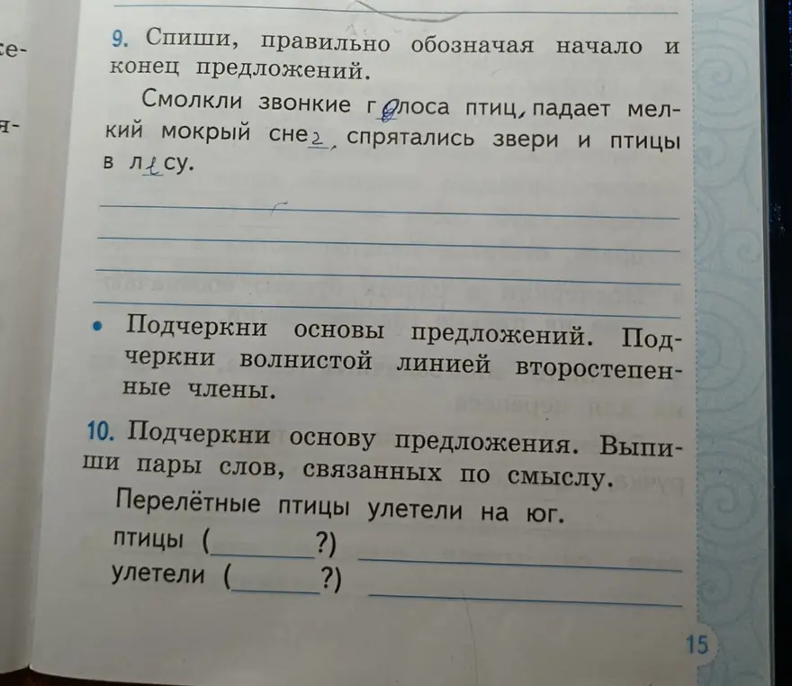 Выполни задание: Спиши, правильно обозначая начало и конец предложений.