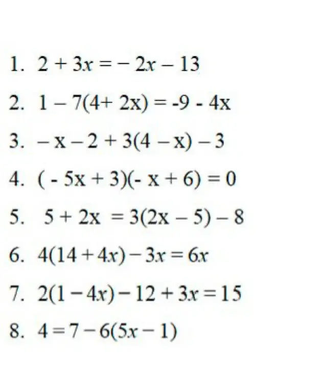 Помоги мне решить уравнение 2 + 3x = -2x - 13
