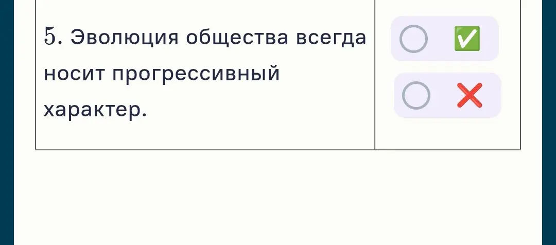 Выбери, верно ли, что эволюция общества всегда носит прогрессивный характер.