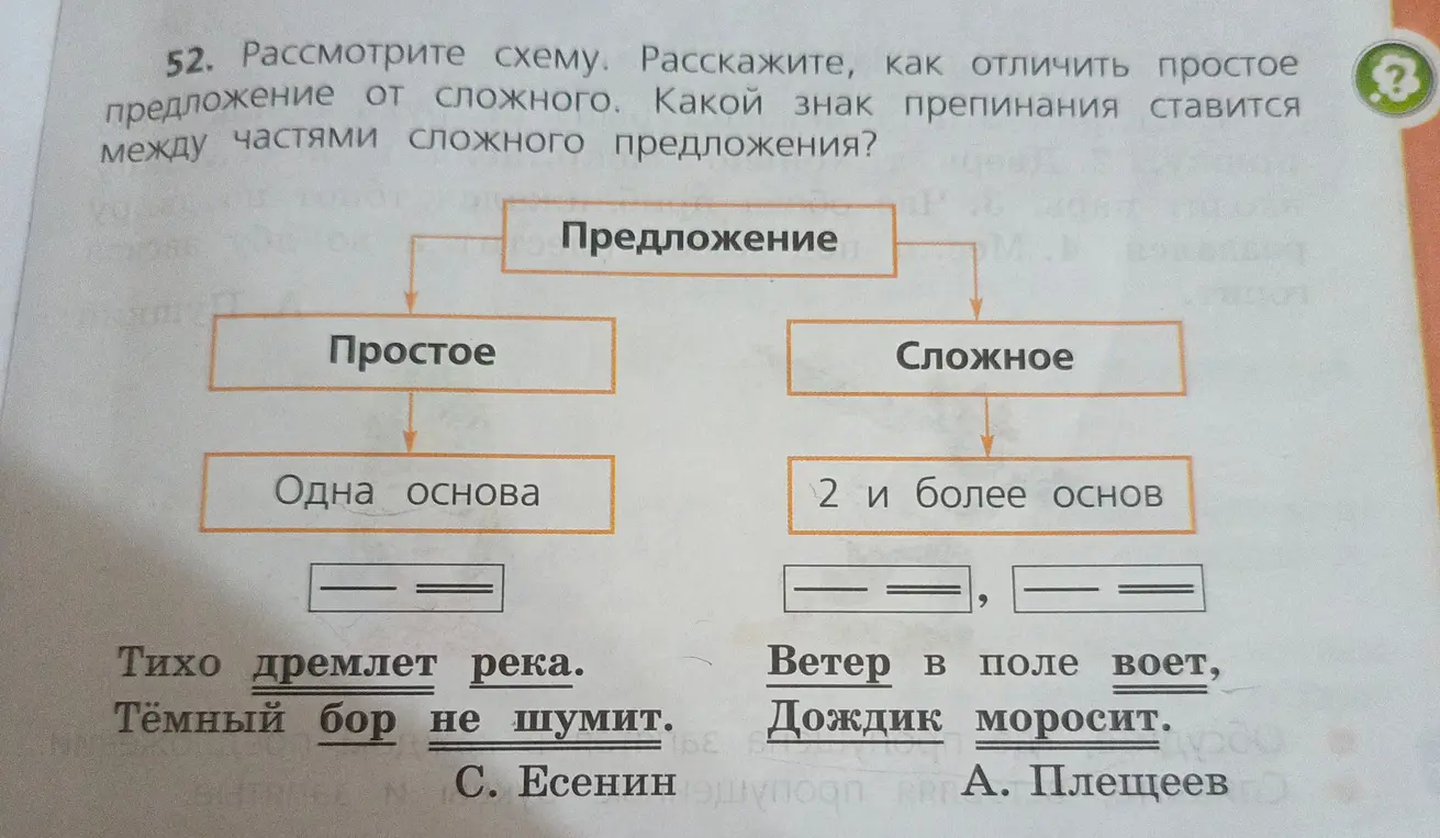 Расскажи, как отличить простое предложение от сложного и какой знак препинания ставится между частями сложного предложения.