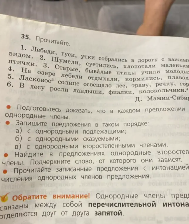 Запиши предложения в таком порядке: а) с однородными подлежащими