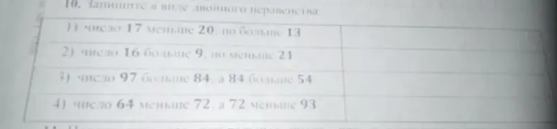 Объясни, как записать в виде двойного неравенства: число 17 меньше 20, но больше 13