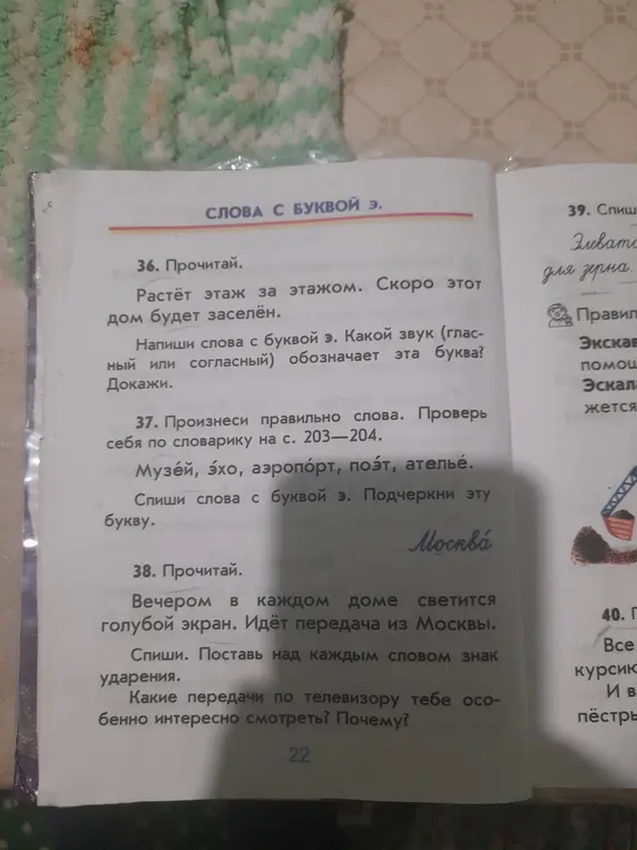 Напиши слова с буквой э. Какой звук (гласный или согласный) обозначает эта буква?