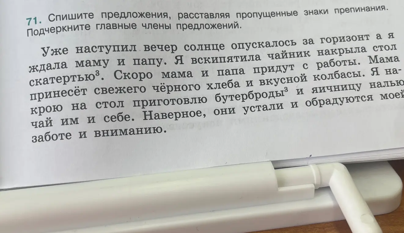 Спиши предложения, расставляя пропущенные знаки препинания и подчеркивая главные члены.
