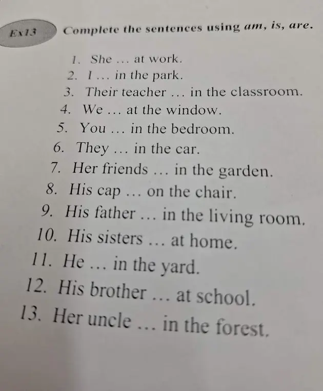 Составь предложения, используя am, is, are
