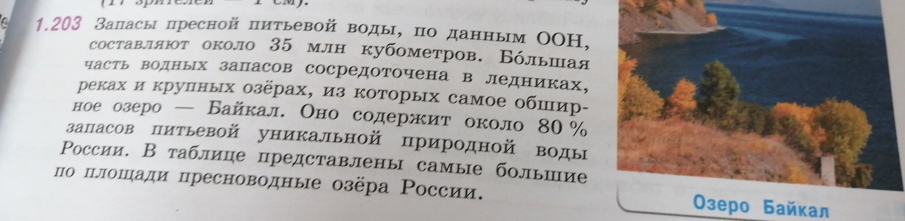 Перечисли основные факты о запасах пресной питьевой воды