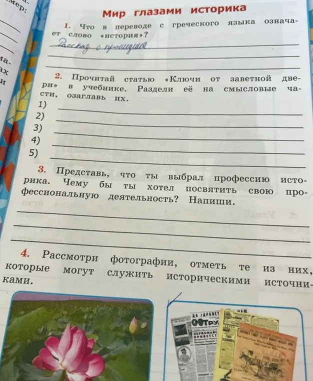 Что в переводе с греческого языка означает слово «история»?