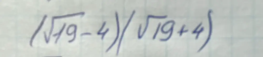 Можешь помочь упростить выражение (√19-4)(√19+4)?