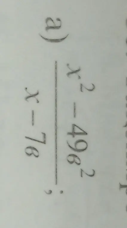 Ты просишь упростить выражение (a) (x² - 49b²) / (x - 7b)