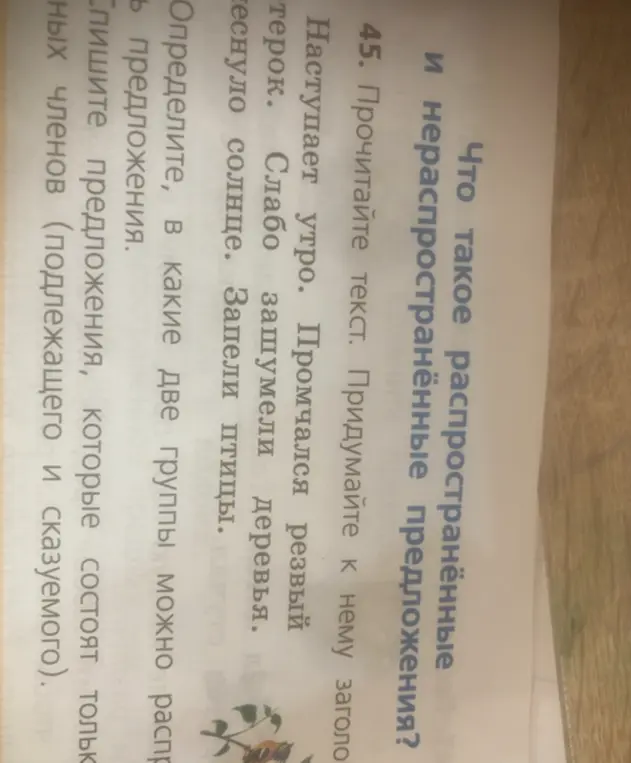 Что такое распространённые и нераспространённые предложения?