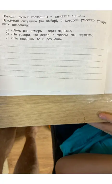 Объясни смысл пословицы «Семь раз отмерь — один отрежь» и придумай ситуацию, в которой её уместно употребить.