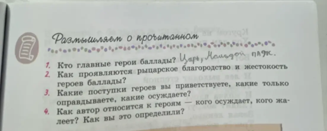 Кто главные герои баллады?