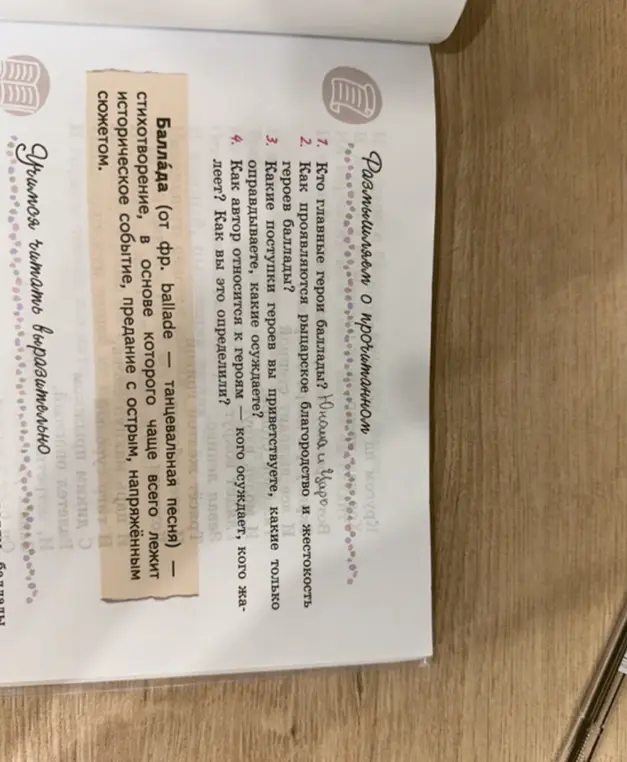 Кто главные герои баллады?