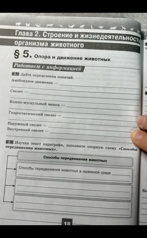 Дай определения понятиям и заполни опорную схему «Способы передвижения животных»