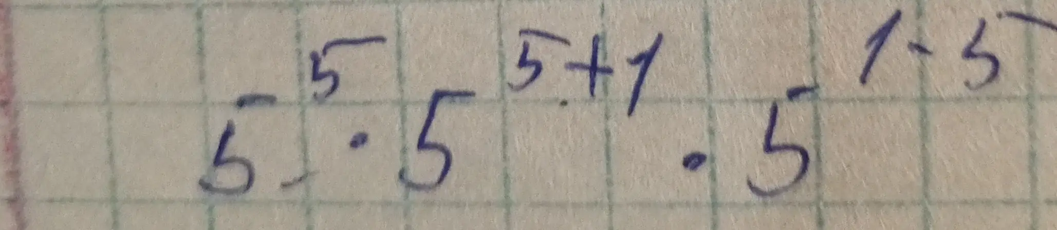 Вычисли значение выражения $5^{-5} \cdot 5^{5+1} \cdot 5^{-3}$