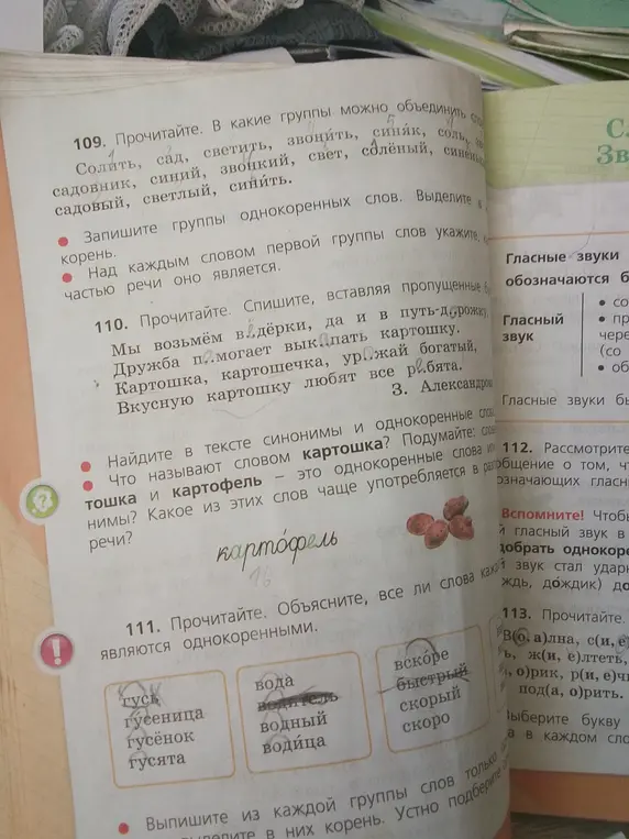 Выполни упражнения 109, 110 и 111