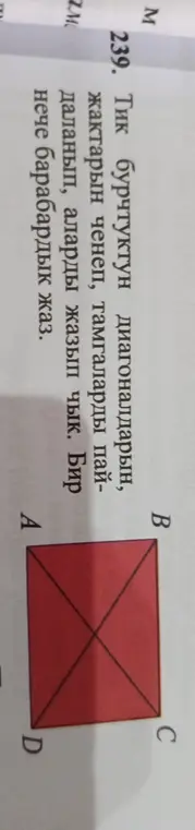 Измерь стороны и диагонали прямоугольника, используя буквы, запиши их. Запиши несколько равенств.