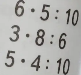 Вычисли примеры: 6*5:10, 3*8:6 и 5*4:10.