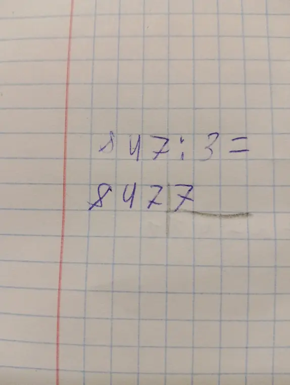 Выполни деление 847 на 3