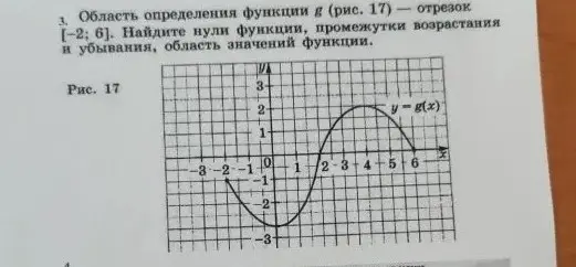 Найди нули функции, промежутки возрастания и убывания, область значений функции.