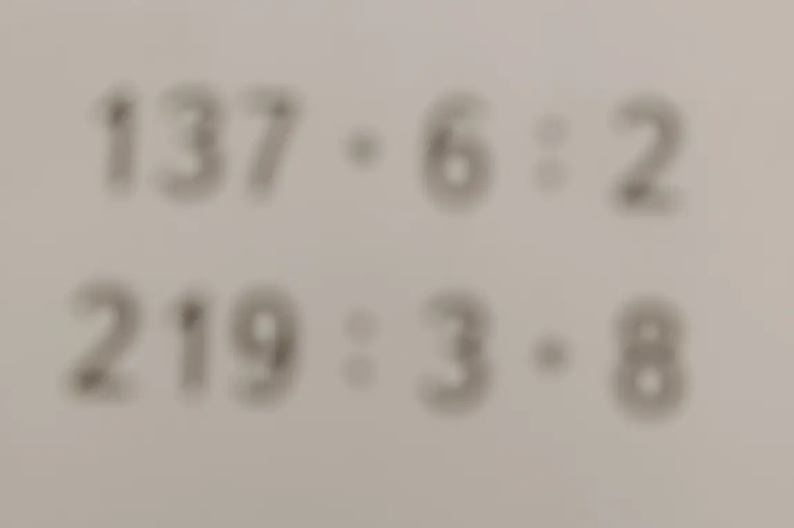 Реши примеры: 1) 137 * 6 : 2, 2) 219 : 3 * 8.