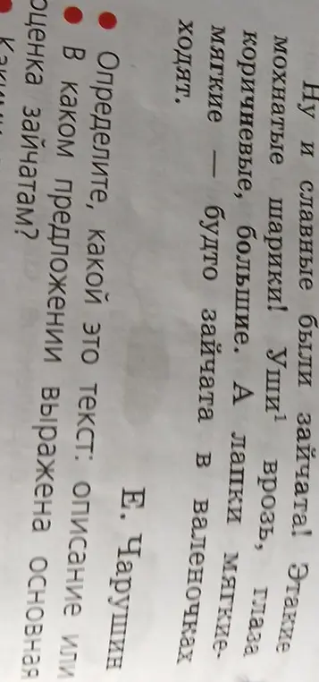 Определи, какой это текст: описание или?