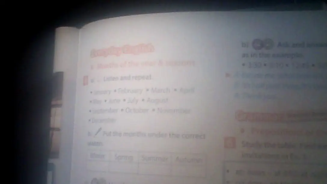 Разложи месяцы по временам года.