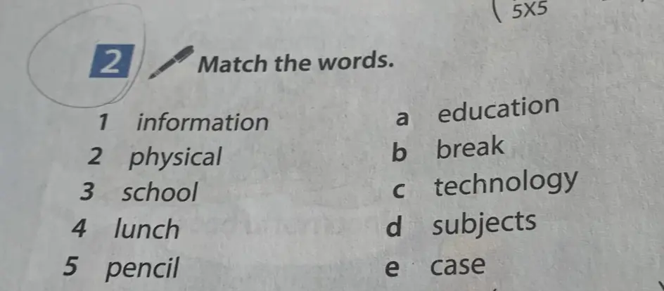 Сопоставь слова.