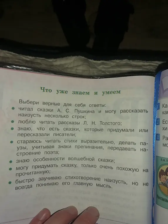 Выбери верные для себя ответы из списка про чтение и понимание текстов.