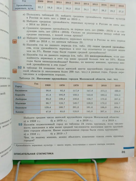 Пользуясь таблицей 23, найди среднюю урожайность зерновых культур в России за пять лет: с 2009 по 2013 г.
