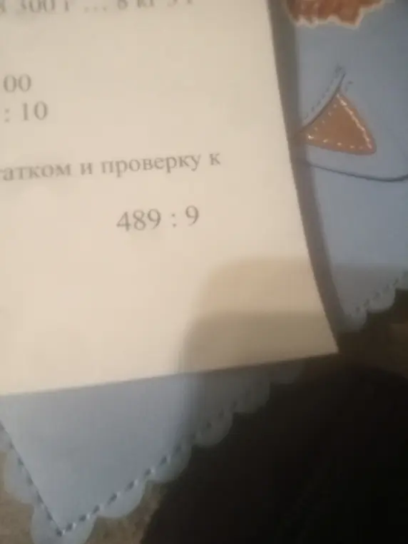 Выполни деление столбиком 489 на 9 с остатком и проверкой.