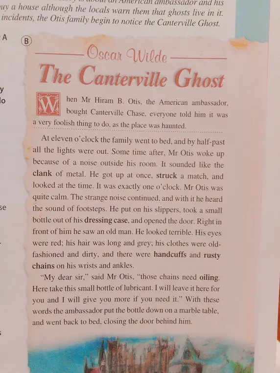 Перескажи текст "The Canterville Ghost" by Oscar Wilde