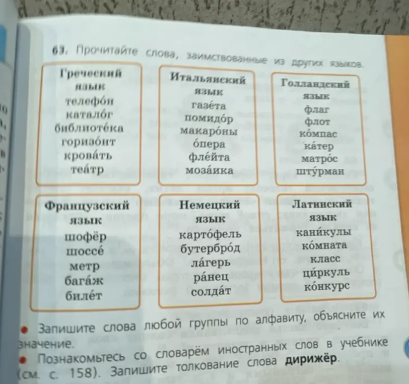 Запиши слова любой группы по алфавиту, объясни их значение.
