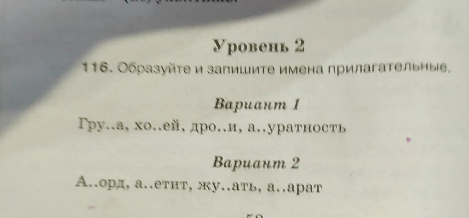 Образуй и запиши имена прилагательные.