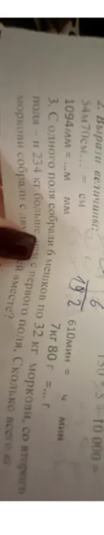 Вырази величины и реши задачу про морковь.