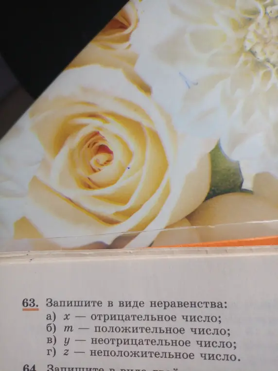 Запиши в виде неравенства: x — отрицательное число.