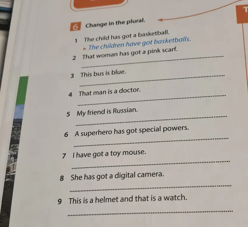 Измени слова во множественном числе.