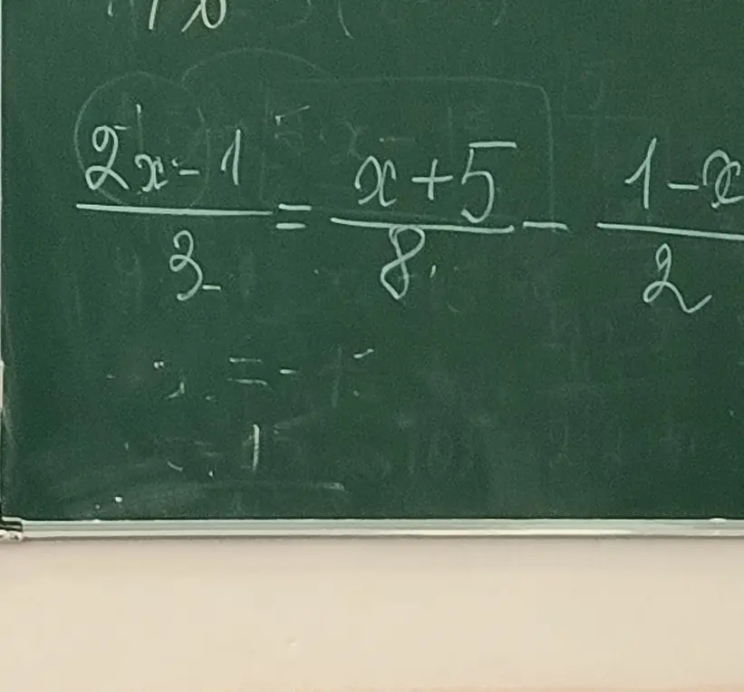 Реши уравнение (2x-1)/3 = (x+5)/8 - (1-x)/2